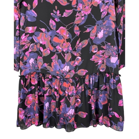 Allison Joy Evereve Floral Ruffle Dress Small Oversized Tunic Flounce Romantic - Picture 4 of 10